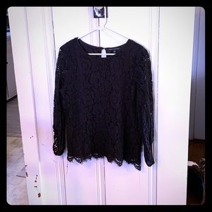 Black Lace 3/4 Length Shirt